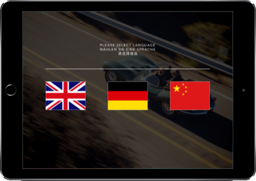 The selection screen for languages on iPad